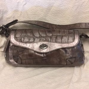 Silver Italian Leather Nuovedive Handbag